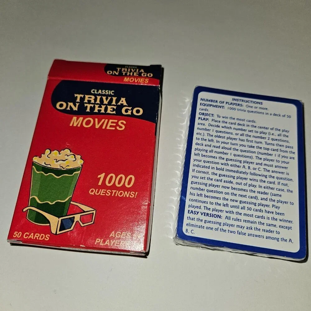 6 Trivia Cards Lot On Go Movies Music TV Baby Boom Trivial Pursuit Travel Games